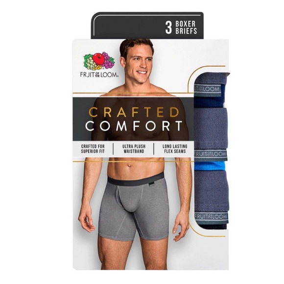 Fruit of the Loom Other - Fruit of the Loom Men’s Crafted Comfort Boxer Briefs, 3 Pack, Size L (36-38 In.)